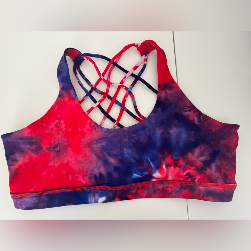Constantly Varied Gear Red and Blue Tie-Dye Sports Bra